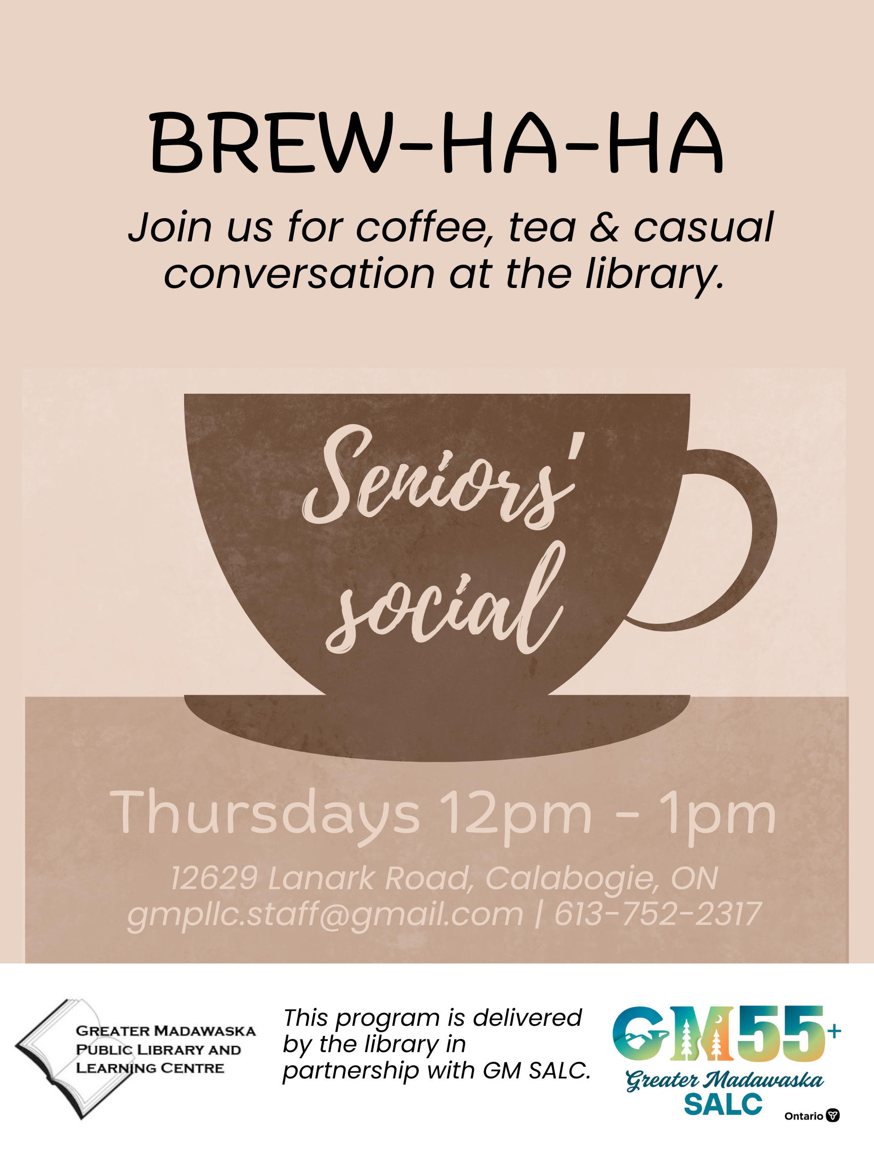 Seniors' Social poster content is in body of webpage