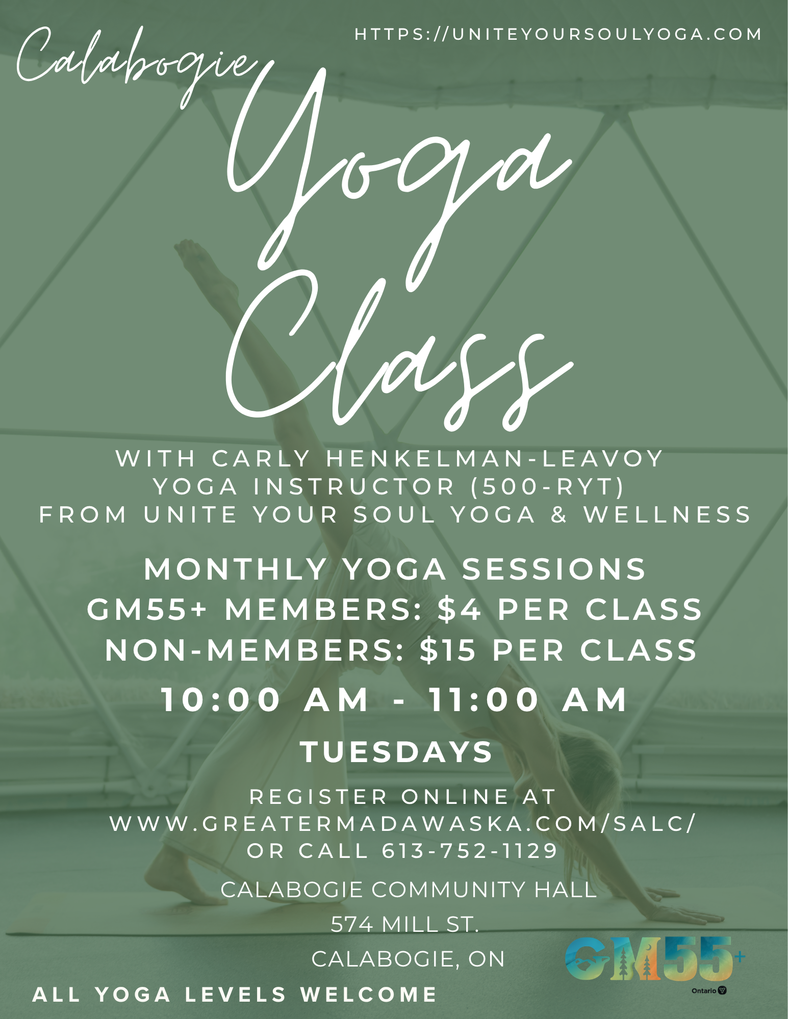 Calabogie Yoga Poster content is in the text of the webpage